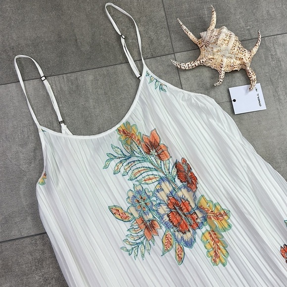 🔆O’NEILL🔆 JUNIA MIDI DRESS FLORAL WHITE Non-wrinkle comfortable beautiful - Picture 5 of 16